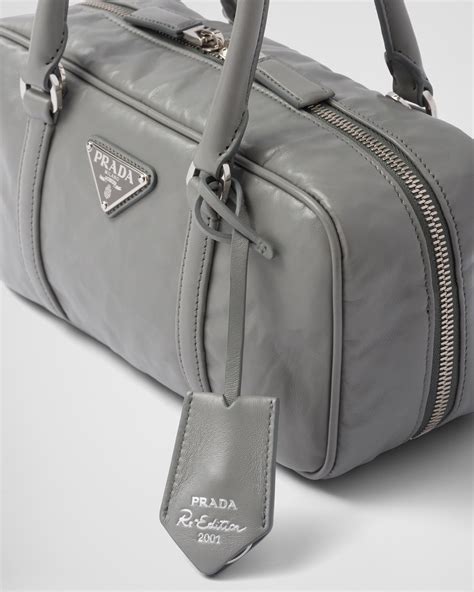 prada small antique nappa leather tote|Slate Gray Small Antique Nappa Leather Tote .